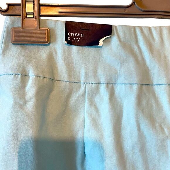 NWT women’s Crown & Ivy light blue aqua scoop ankle fashion pants size 4 - Picture 6 of 11